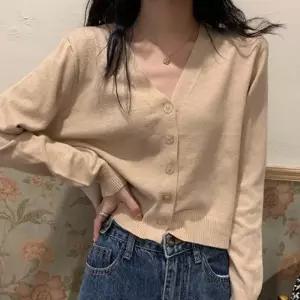 여성 숏가디건 슬랙스 하이웨이스트 체형보정 크롭가디건 되는 니트가디건 와이드 팬