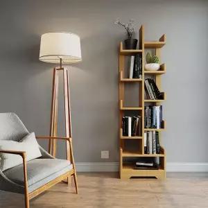 우드 스탠딩 디자인 원목 북타워 책꽂이 정리함 책선반장