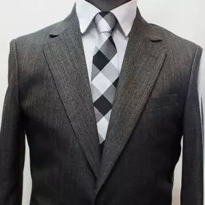 젠틀타이 화이트블랙 체크 자동넥타이 폭6.5cm) 타이 자동넥타이 수동넥타이 나비넥타이