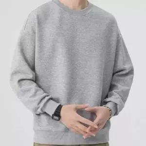 안감 라운드넥 베이직 시보리 편안한 기모 티셔츠 소매 맨투맨