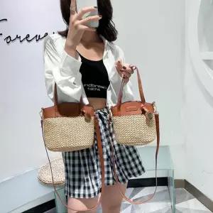 여름가방 토트 라탄짜임 비치가방 크로스백 시원한