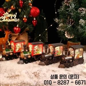 크리스마스 기차 수정 구슬 산타 클로스 눈사람 선물 장식 조명 상자 CrystalBall
