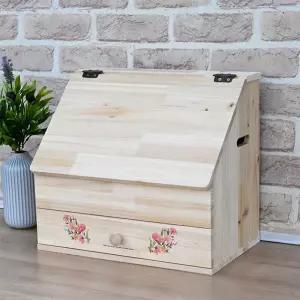 원목 꽃무늬 플러스 화장대 1P 좌식 수납 화장품함 좌식화장대 미니화장대