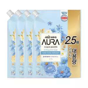아우라 샤프란 AUA 섬유유연제 리필 1.7L_홀리데이판타지 4개