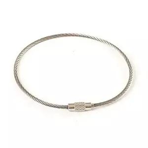 와이어 카라비너 20cm 10P 캠핑 수납 고리 잠금 케이블 스텐 수납 아웃도어 낚시 열쇠