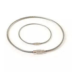 와이어 카라비너 30cm 10P 캠핑 수납 고리 잠금 잠금 등산 스텐 홀더 케이블 열쇠 수납