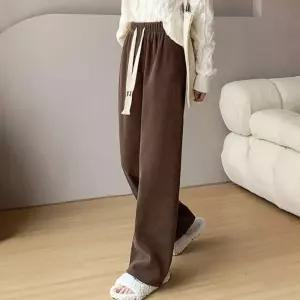 겨울 여성 코듀로이 기모바지 융털 밴딩팬츠 와이드 츄리닝 Krh9+6GyE