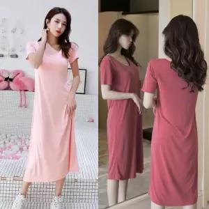 캡내장 노브라 원피스 모달 홈웨어 라운지웨어 볼륨업 ZIO9+1QKi