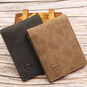 남성용 스웨이드 반지갑 깔끔하고 슬림한 디자인 Trr6+8gLo