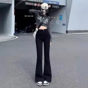 남사친 빈티지 좋아하는 하이웨스트 슬림핏 블랙사계절 슬리퍼 부츠컷 스판 청바지 여자친구가 와이드핏 MO