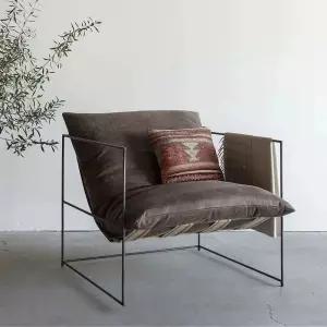 편한쇼파 1인용 철제 현대 북유럽 가죽 스타일 호텔