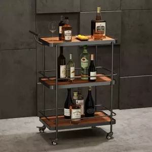 레스토랑 트롤리 와인 카트 골드화이트 위스키 진열 이동식