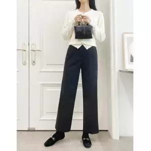 여성 레이온 코튼 울 뒷밴딩 일자 기모 슬랙스_3