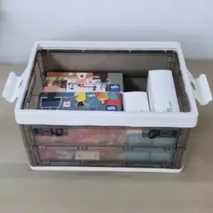 ( )접이식 투명폴딩박스 55L 옷수납정리함 오픈형폴딩박스 베란다정리함