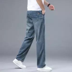 남성 와이드핏 청바지 청여름 루즈핏 스판 빅사이즈 얇은 쿨링 라이셀 원픽1