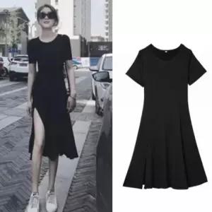 시원한 A라인 여름 옆트임 데일리 반팔 원피스 루즈핏