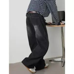 남친 가을 빈티지 워싱 와이드핏 질감 단정한 청바지 나팔바지 긴바지 DUCHI3