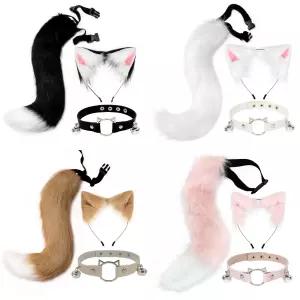 고양이 코스프레 여우 분장 흑백 코스튬 졸업사진 할로윈코스튬 구미호꼬리 머리띠 귀신 무대