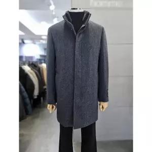 [바쏘옴므] 세이브존03 남자 차콜 울 혼방 밍크래빗FUR 하프 코트 WSATZ4CJ14A_P412397057