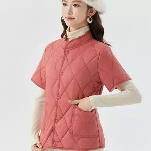 점퍼 자켓 패딩 조끼 누빔 여성 반팔 누비 니트 경량