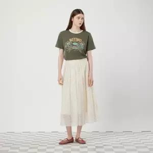 [롯데백화점]씨씨콜렉트 도트 패턴 롱 주름 스커트 C253MSD007