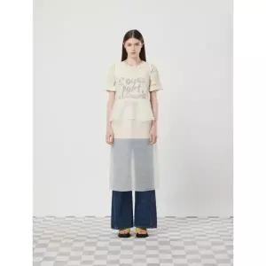 [롯데백화점]씨씨콜렉트 시스루 페플럼 레이어드 원피스 C253MSE004