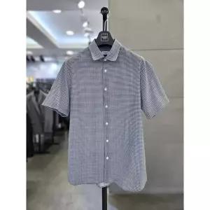 [바쏘옴므] 세이브존03 남자 여름 셔츠 네이비 스판 반팔 체크 남방 BSAGZ2TT53A_P400046748