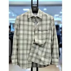 [바쏘옴므] 세이브존03 24FW 가을 겨울 세미오버핏 글랜체크 긴팔셔츠 WSAGY3TT30AA_P384434159