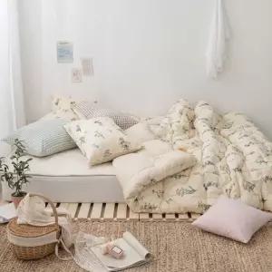 베이지 Q 플라워 차렵 와일드 이불패드세트 순면 (브로이패드/베이지) 침구 잠트리