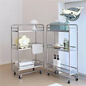 스테인리스 모던 수납 트롤리 다용도 이동형 미드센츄리모던트롤리