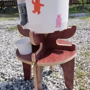 ( )캠핑 차박 여행 피크닉 낚시 워터저그 받침대 물통 우드 원목 다용도 멀티 캠핑장 글램핑 용품 소품