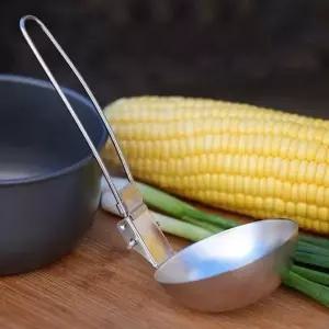 ( )캠핑 접이식 국자 캠핑국자 스텐 휴대용 캠핑 키친툴 조리도구 스텐 미니