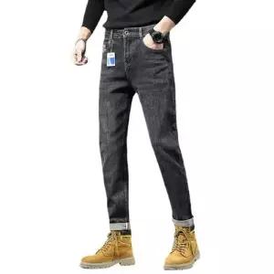 남성용 캐주얼 와이드핏 봄가을 자수 청바지 루즈핏 스판 조거 스키니팬츠바지 M스포3