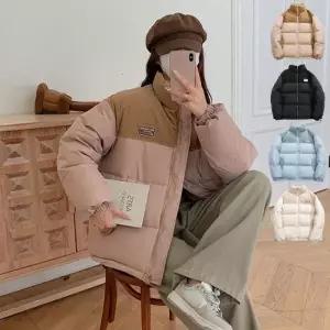 여성 골덴 점퍼 BM-230 배색 패딩 겨울 하이넥