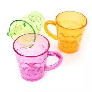 예쁜 물방울무늬 손잡이 쥬스컵 1P 데일리 카페 물컵 플라스틱물컵