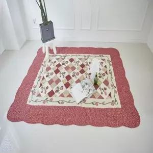 특대형바닥매트 매직크린 플로렌스 특대형 퀄팅워싱 카페트 러그 레드