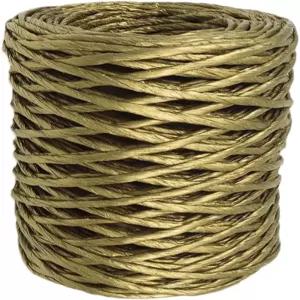 165피트 2mm 라피아 공예 리본 포장지 트위니 코바늘 뜨개질용 천연 종이 실 (골드)