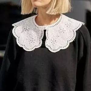 페이크 빅카라넥 펀칭 블라우스 레이어드 코디 데이트 vjT9+2ECn