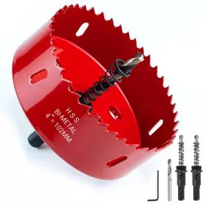 멜스톰 4인치 홀 톱 102mm M42 HSS 바이메탈 커터 목재 플라스틱 보드 천장 건식 벽체 및 얇은 금속 시트를