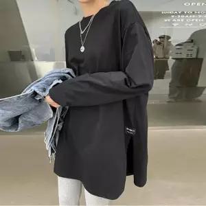 데일리 간절기 롱슬리브 루즈핏 긴팔 티셔츠 옆절개라인