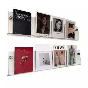 북선반 잡지꽂이 책꽂이 60cm 투명수납 벽걸이 책선반