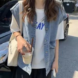 위드기프트 가볍게 툭 걸치는 데님 베스트