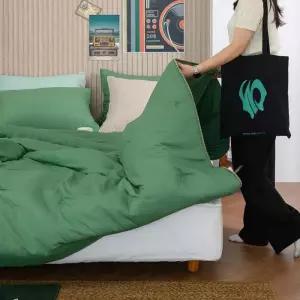 잠트리 솜사탕 침구 옥수수솜 SS 이불패드세트 간절기 모달 그린 (샤이니/화이트)