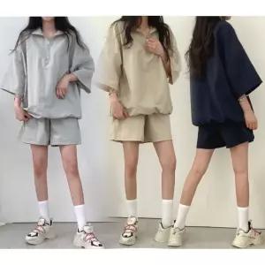 아노락패션 여름 여성 시원한 아노락 반팔 반바지 트레이닝 세트