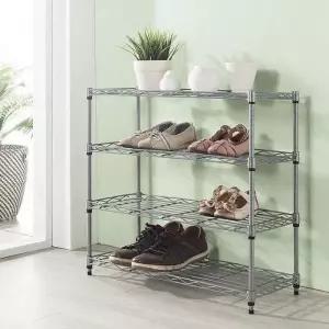 오픈신발장 슬림수납장 현관틈새 4단 메탈신발정리대