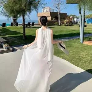 원피스 여친 추천각 쉬폰 바캉스룩 생일 파티 드레스 롱스커트 OOTD1