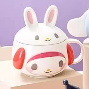 (823660) 마이멜로디 프렌즈 입체 뚜껑 머그컵/있는/머그/키컵/귀여운/이쁜/물컵/음료/캐릭터/두껑/손잡이