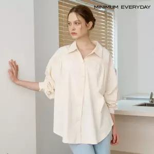 [롯데백화점]미니멈에브리데이/보니스팍스 [미니멈 에브리데이]레이어드 핀턱 오버핏 벌룬 롱 셔츠 (EC1BA0