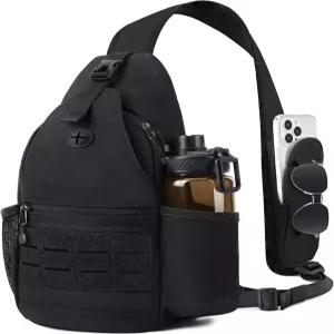 DEYACE 남성용 슬링백 방수 대형 숄더백 작은 싱글 스트랩 백팩 크로스 바디백