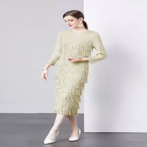 원피스 치마 여친 롱 러블리 루즈핏 삼택 긴팔 레이어드 단색 라운드 케이크 주름 레이스 SPO마켓1